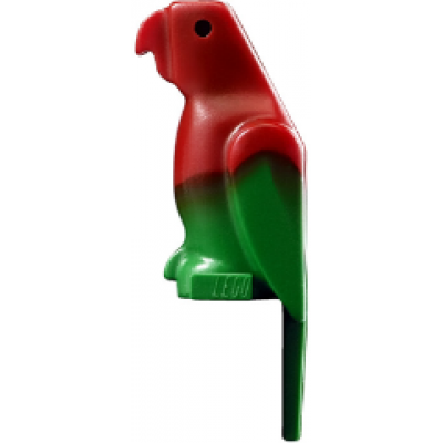 LEGO ANIMAL Oiseau Perroquet à Petit Bec Rouge Marbré